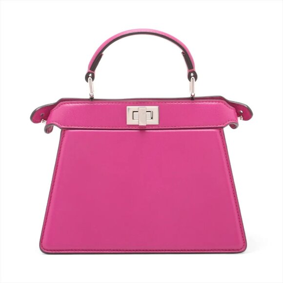 Fendi Peek-a-Boo ICU Co., Ltd. Mini Leather 2-Way Shoulder Bag – Magenta - Picture 1 of 10